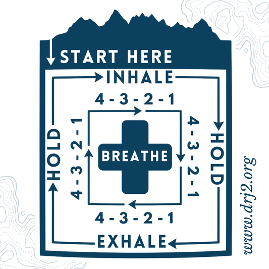 Peak Support - Box Breathing Stickers, Set of 4 (2" x 2")
