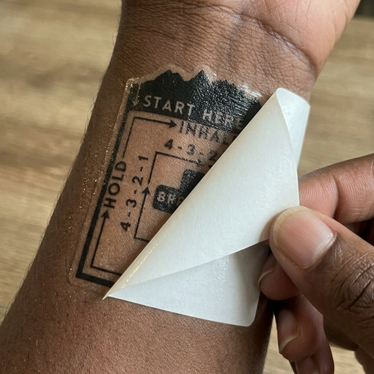 Peak Support - Box Breathing Temporary Tattoos, Set of 4 (3" x 3")